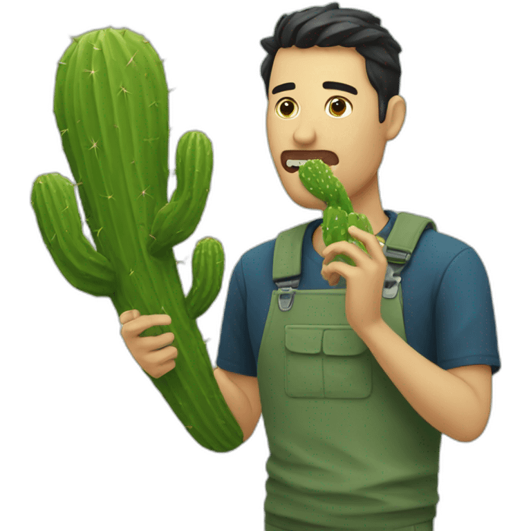 man eat cactus emoji