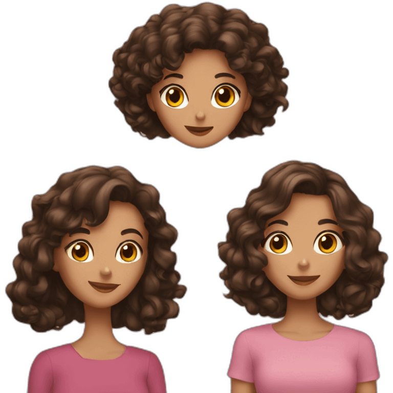 3 brunettes girl friends emoji