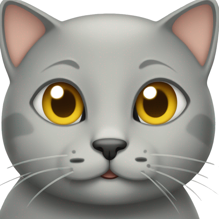 Happy gray bald cat emoji