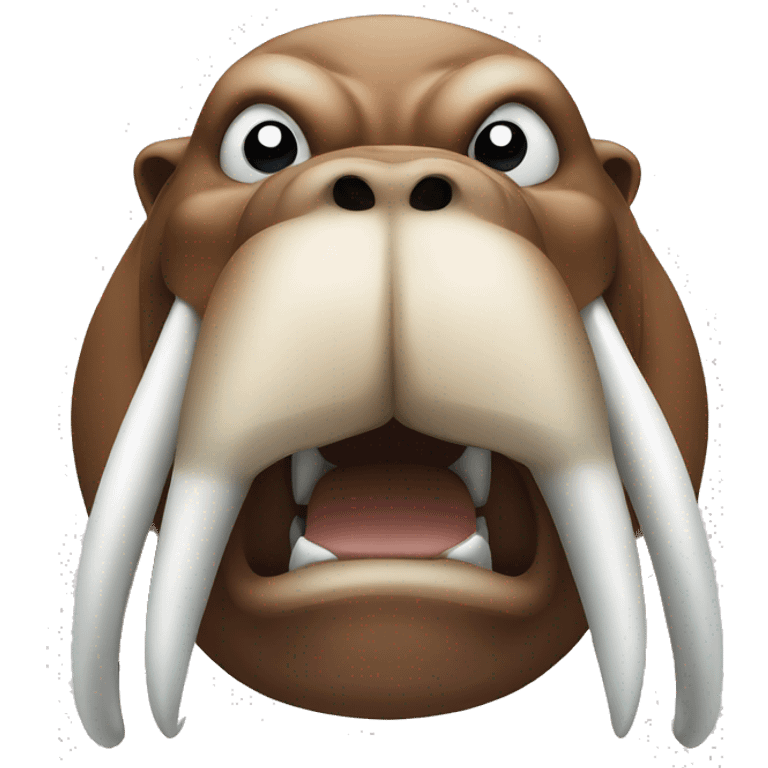 Angry walrus with big tusks emoji