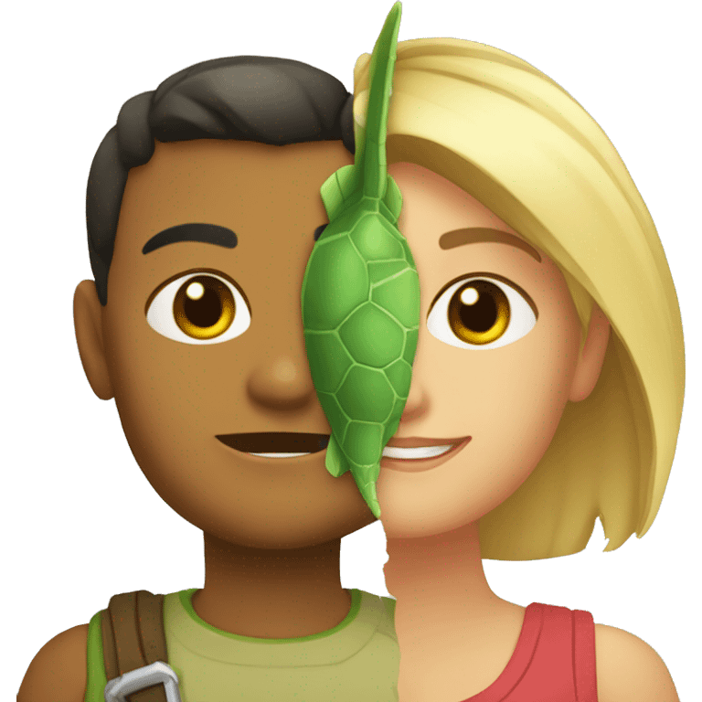 Rubia y tortuga pequeña emoji