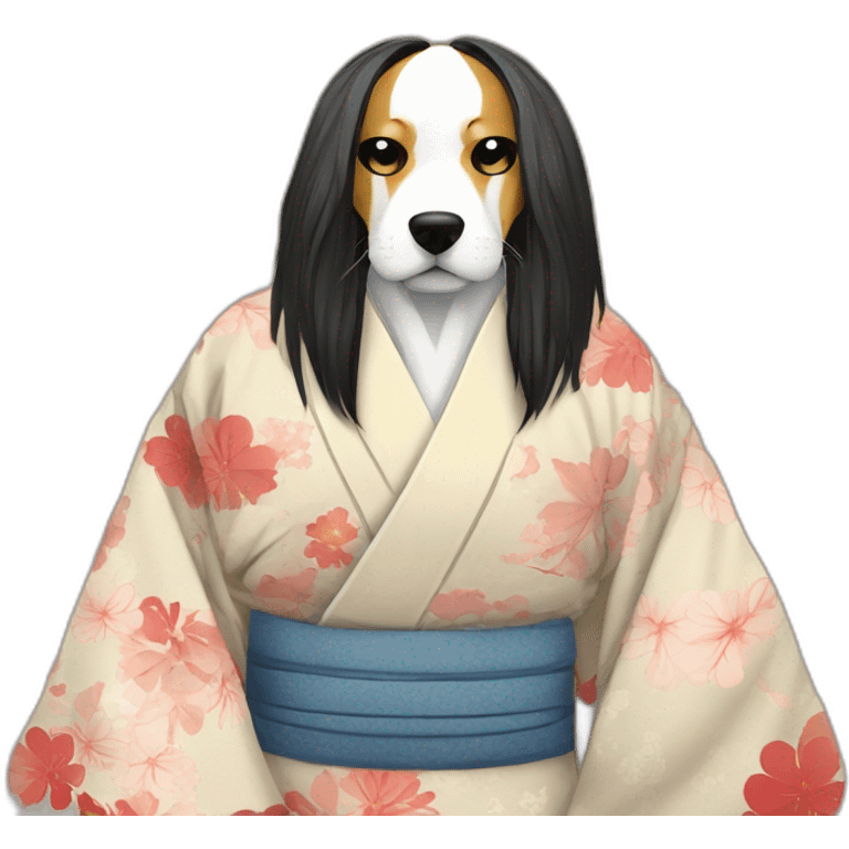 hot-guy-noh-dog-mask-longhair-japanese-kimono emoji