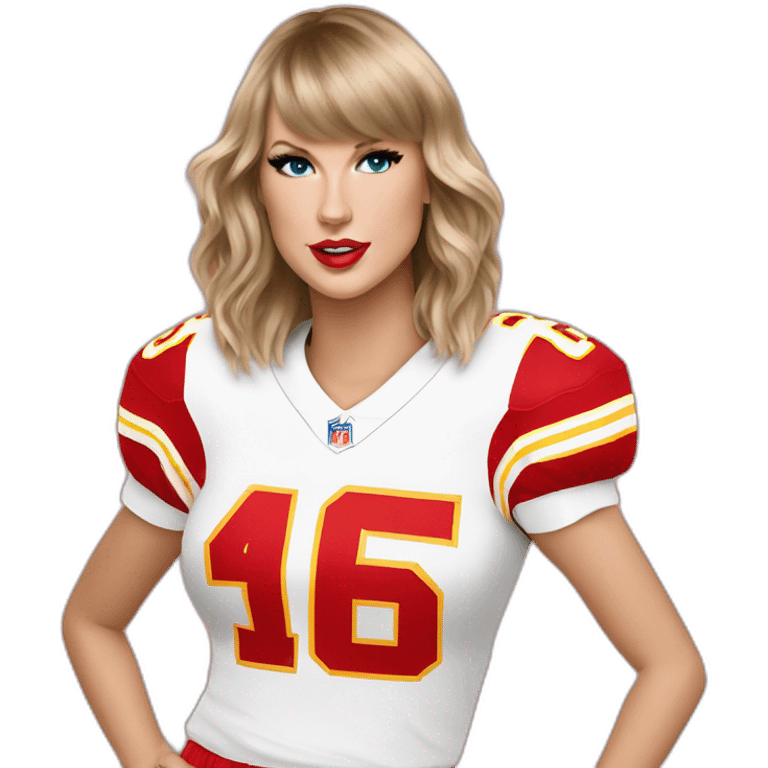 taylor swift wearing travis kelce jersey emoji