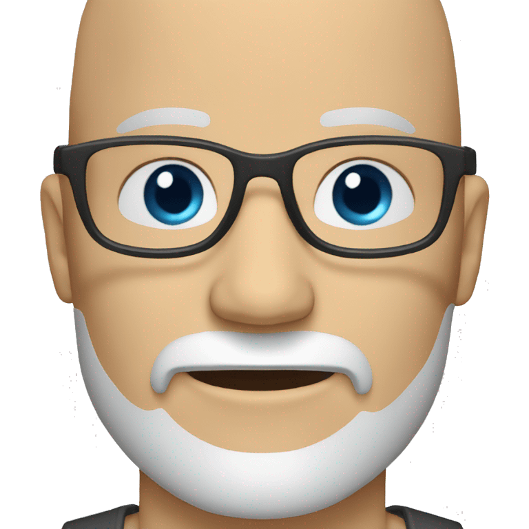  bald guy with a greying beard, blue eyes and glasses emoji