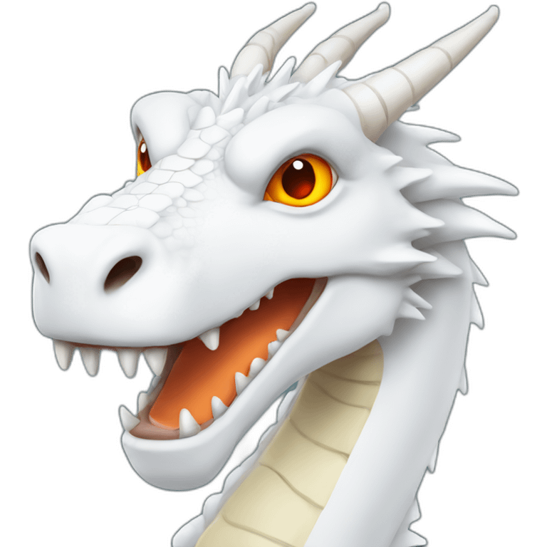 white dragon with orange eyes emoji