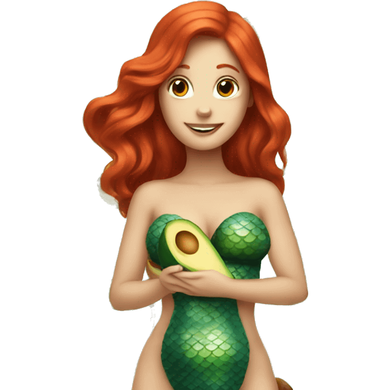 redhead mermaid with avocado emoji