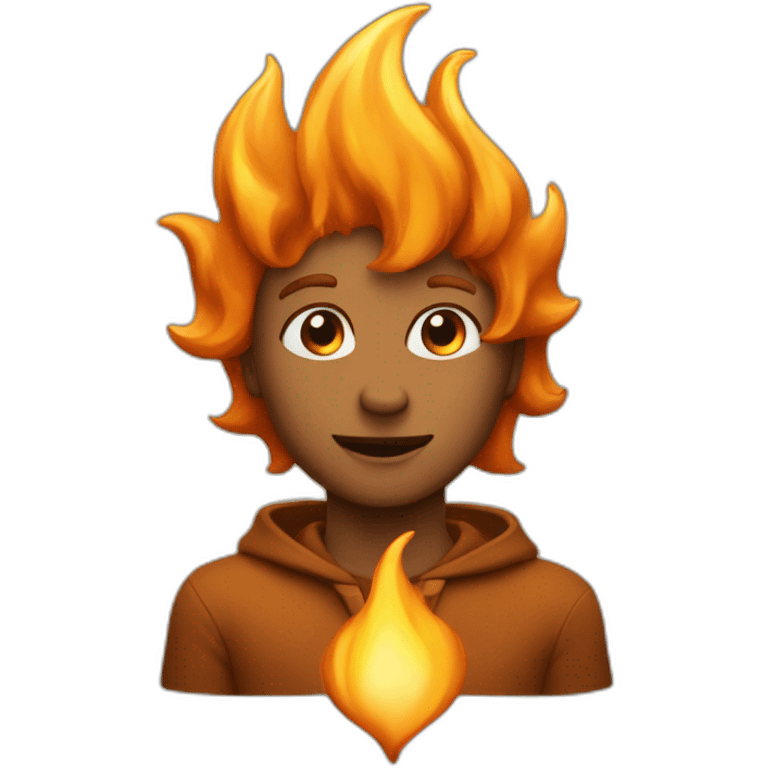 Flame brown heart emoji