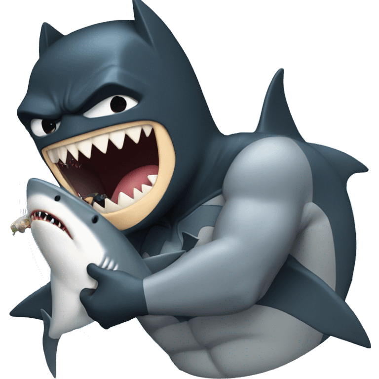 Batman eating a shark  emoji