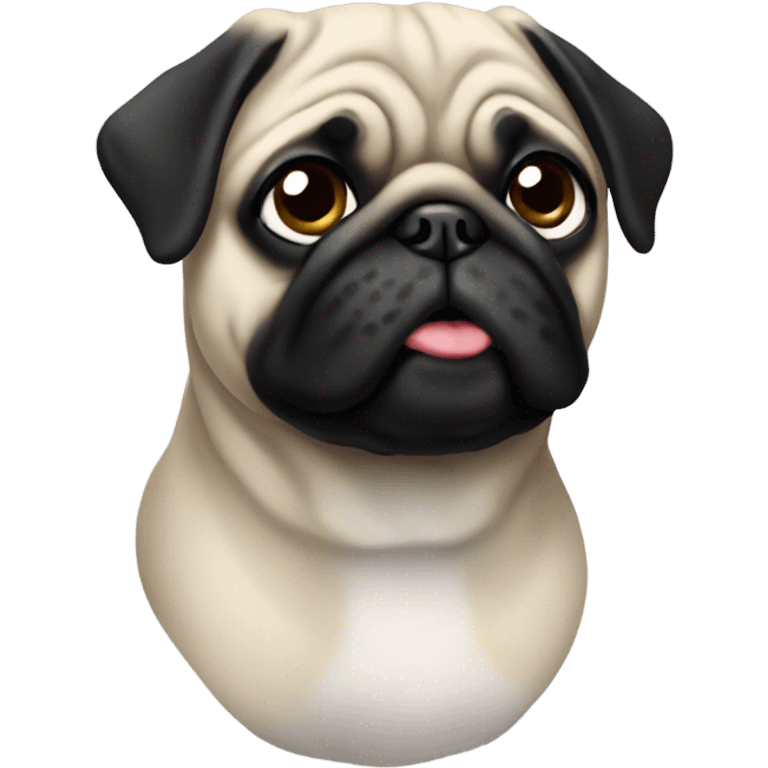 Dog pug black emoji