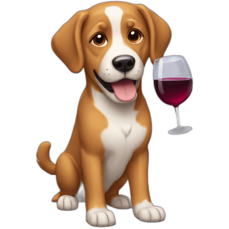 Un chien qui boit du vin emoji