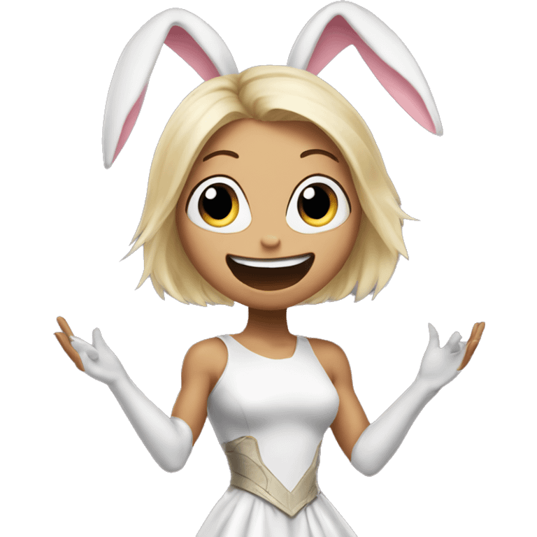 Alita worrior princess as a bunny cheering emoji