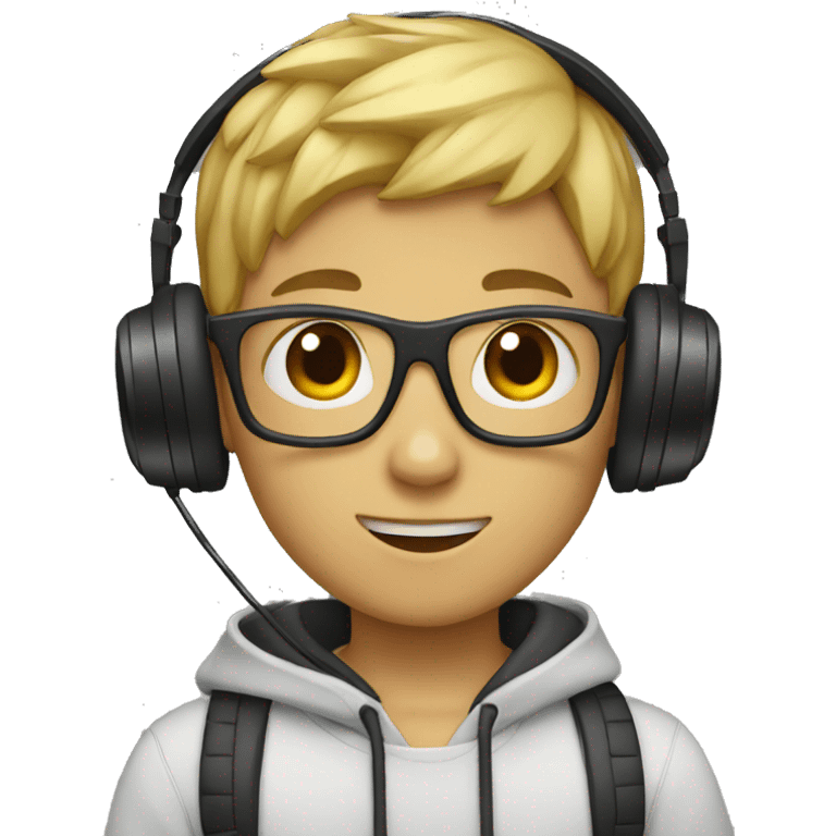 Boy with headphone or mic emoji