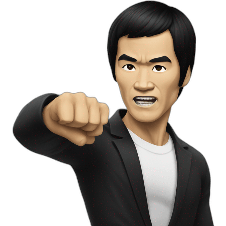 Bruce Lee fighting macron  emoji