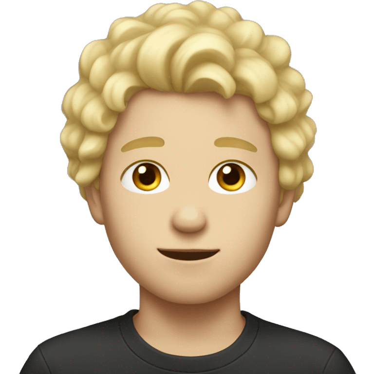 Boy with fluffy blonde hair emoji