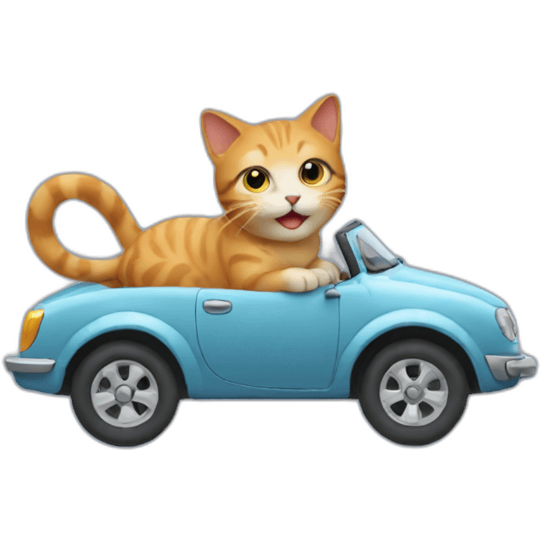 Cat riding a car emoji