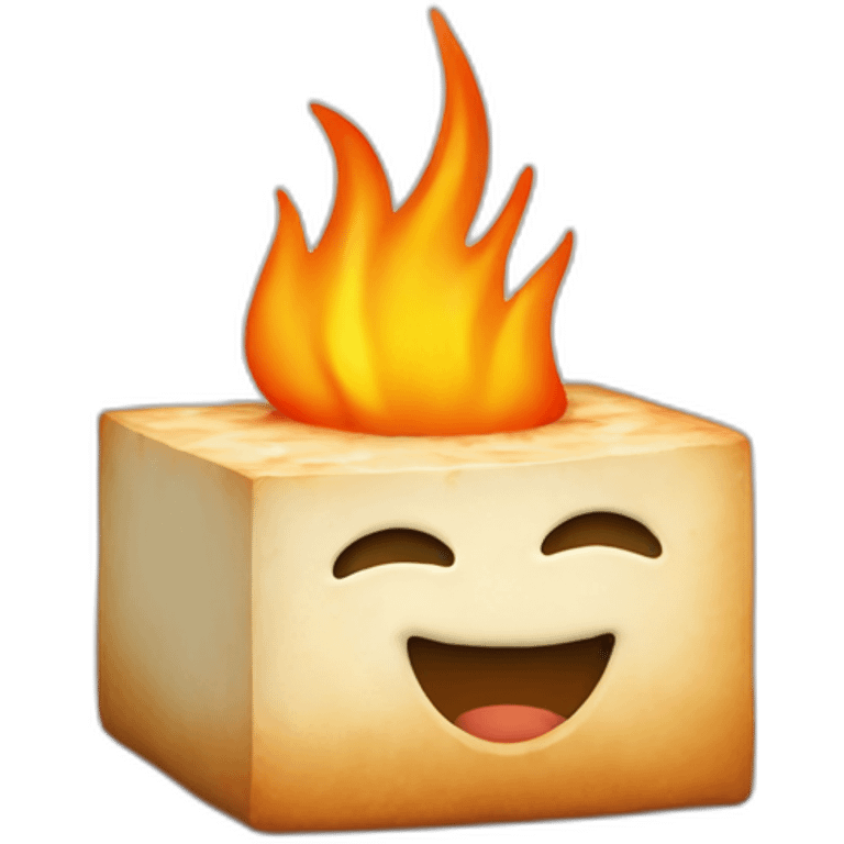 tofu on the fire emoji