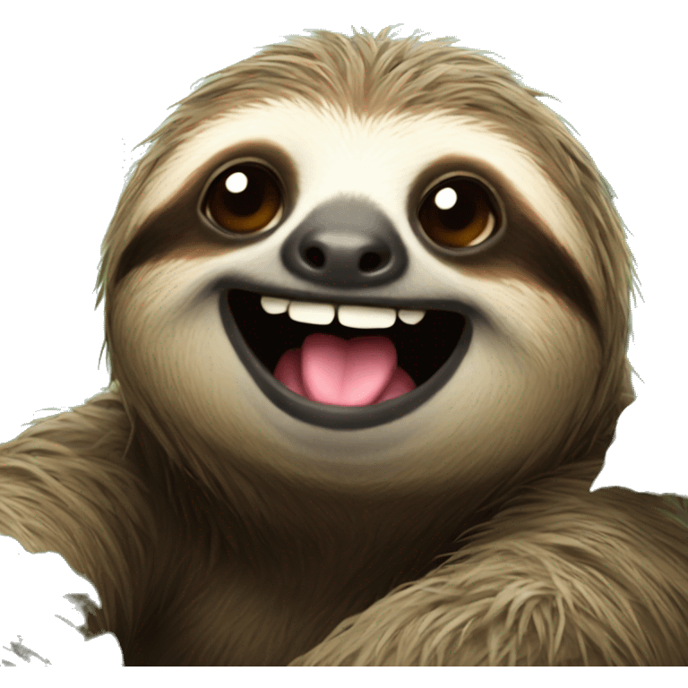 sloth with happy fae emoji