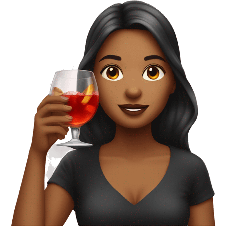 Girl drinking negroni emoji