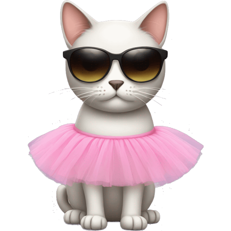 Cat wearing a tutu with sunglasses  emoji