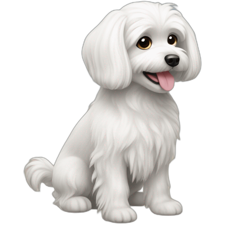 Maltese dog tail up emoji