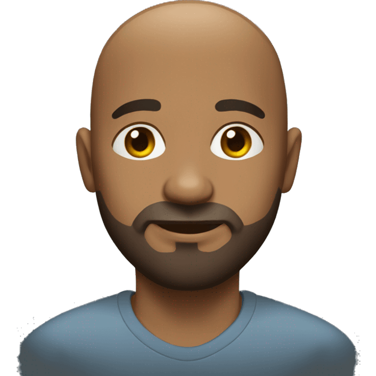 bald dark skin man light beards in shirt emoji