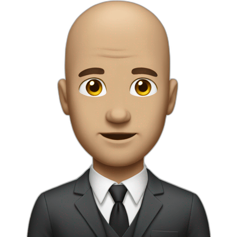 tall muscular bald guy in suit emoji