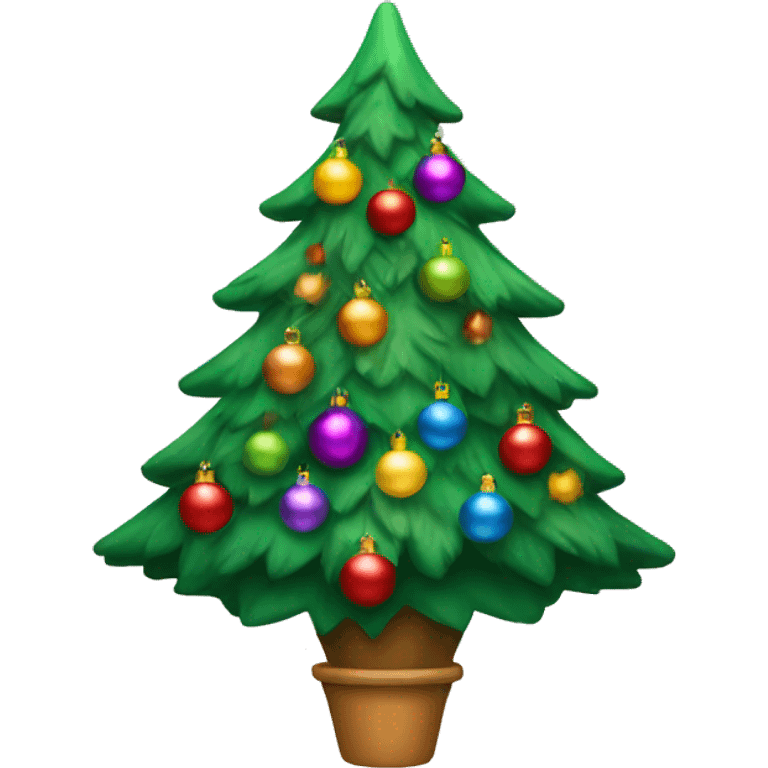 christmas tree with multicolored ornaments  emoji