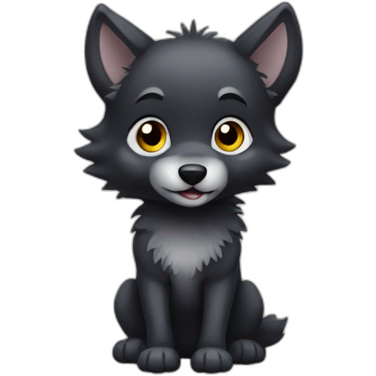 baby black Wolf emoji