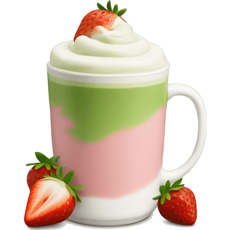 Strawberry Matcha Latte  emoji