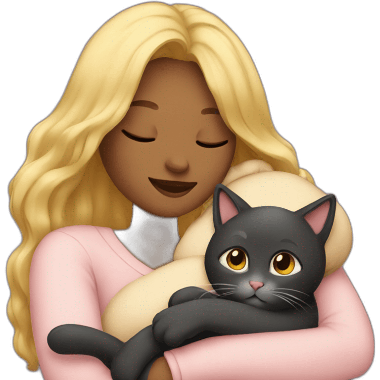 women-cuddling-a-cat emoji