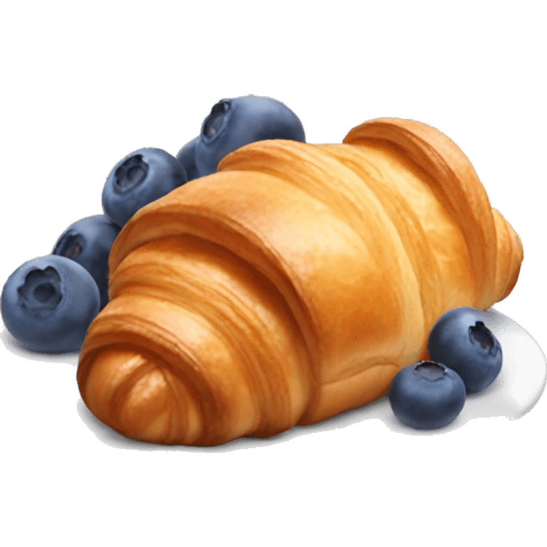 Croissant with blueberries  emoji