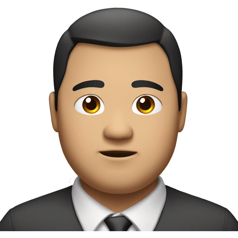 A fat Asian dude with a middle a stagger black hair and a middle part who is short but fat emoji