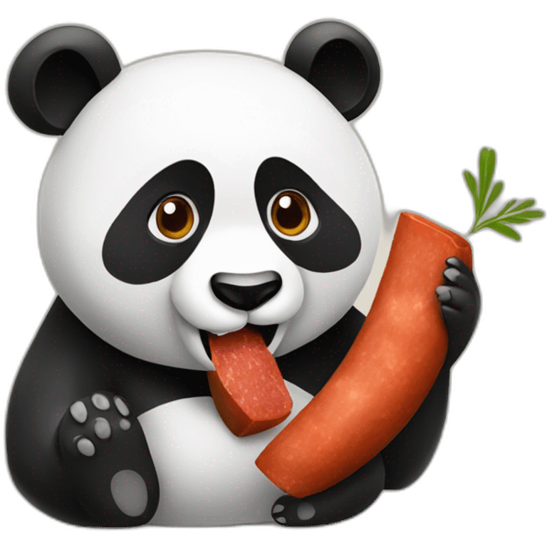 Panda bear eating chorizo emoji