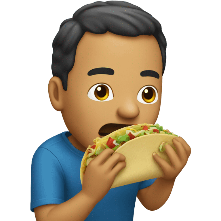 Shoving taco into mouth emoji