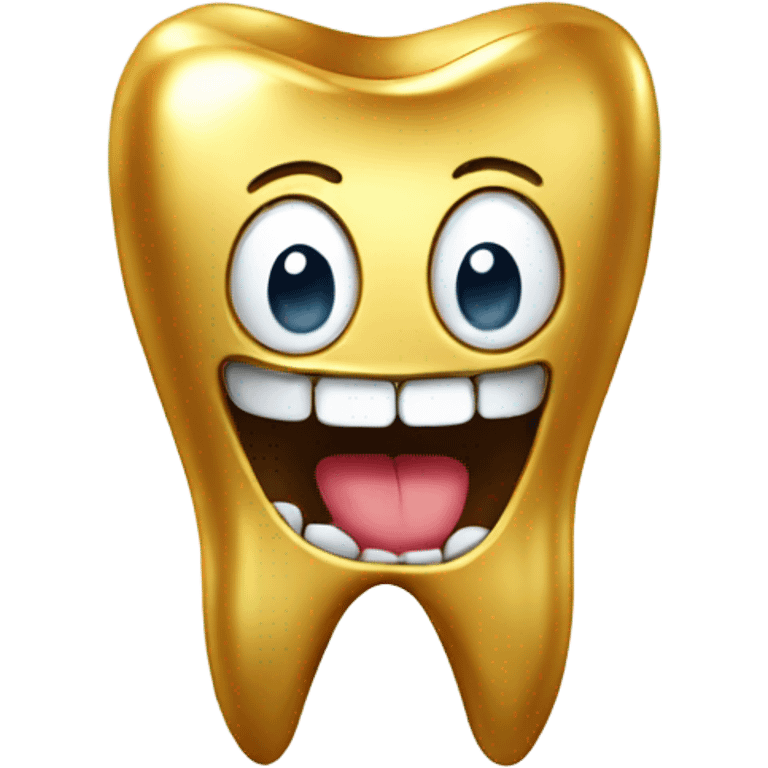 Golden tooth with a gold tooth emoji