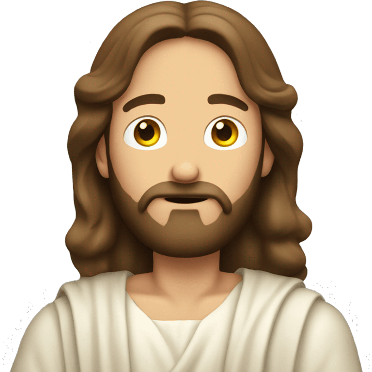 jesus listening with hand over ear emoji