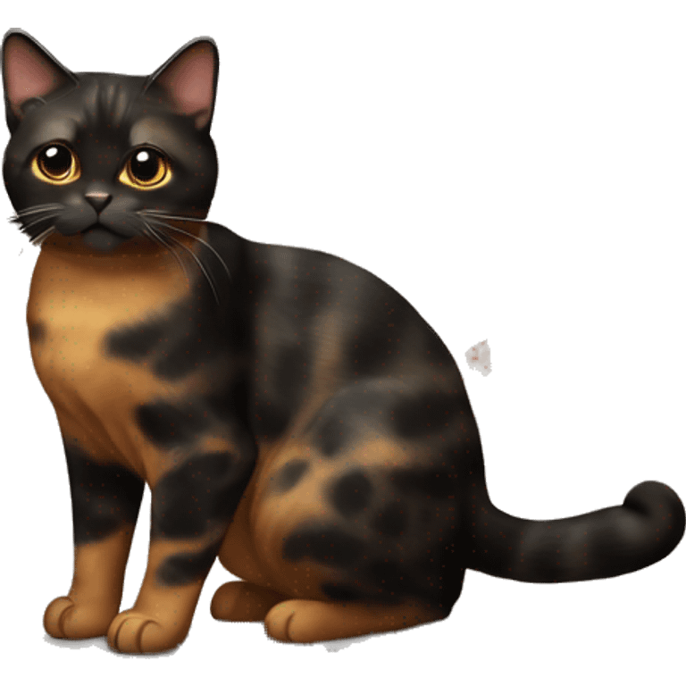 tortoiseshell Cat Black brown without white emoji