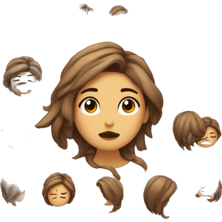 Chica morena de pelo rizo durmiendo  emoji