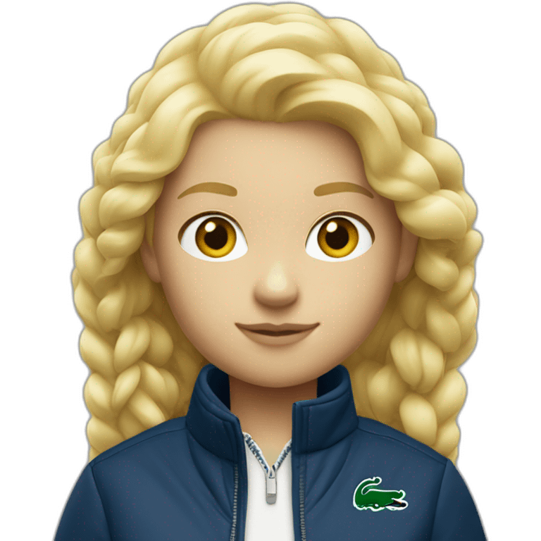 Blond girl using jacket lacoste  emoji