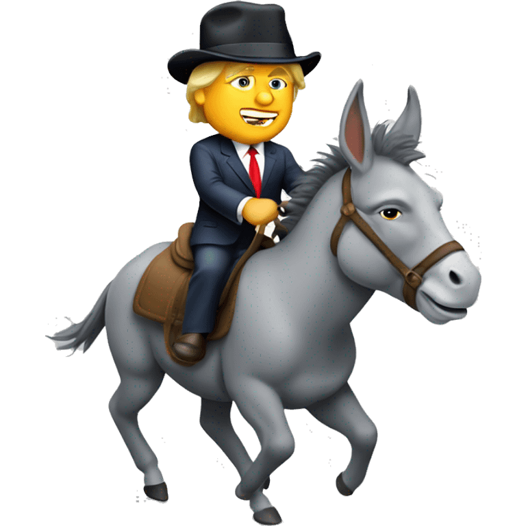 A donkey riding Donald trump  emoji