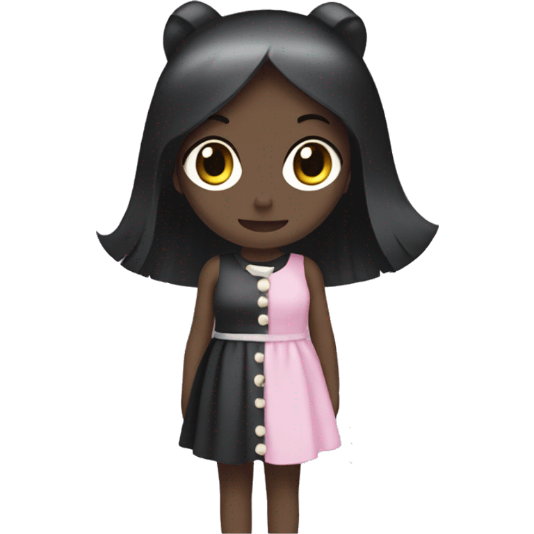 girl with straight hair and kuromi dress emoji