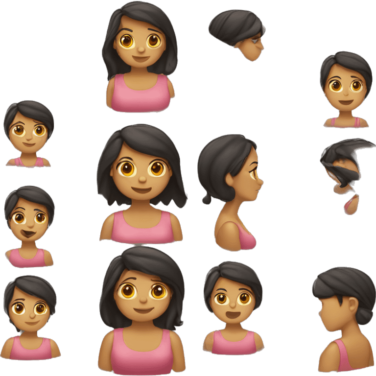 mujer morena pelo liso emoji