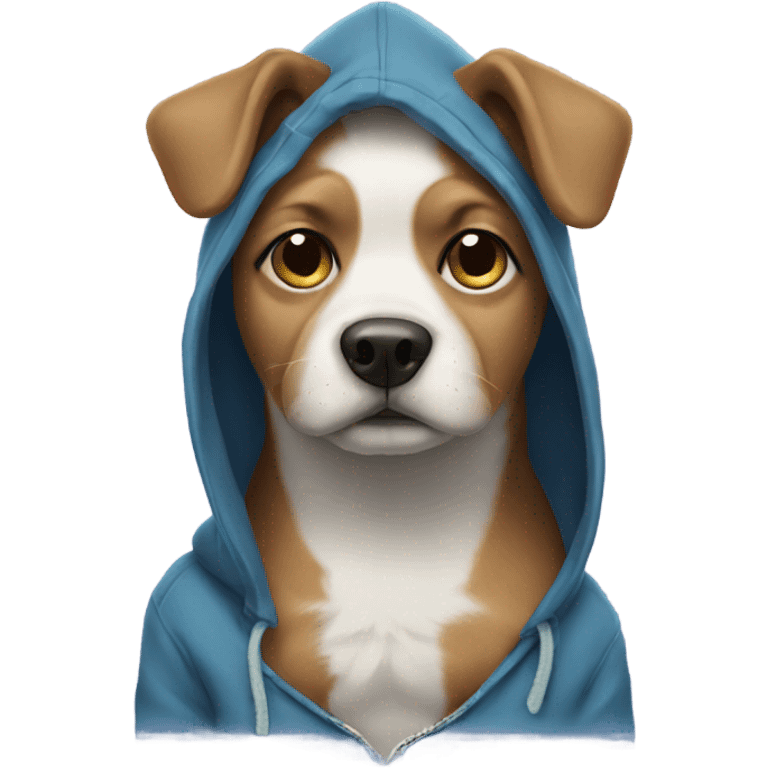 Dog wearing a hoodie emoji