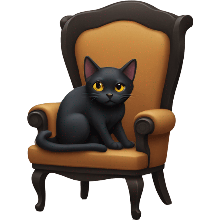 Black cat in chair emoji