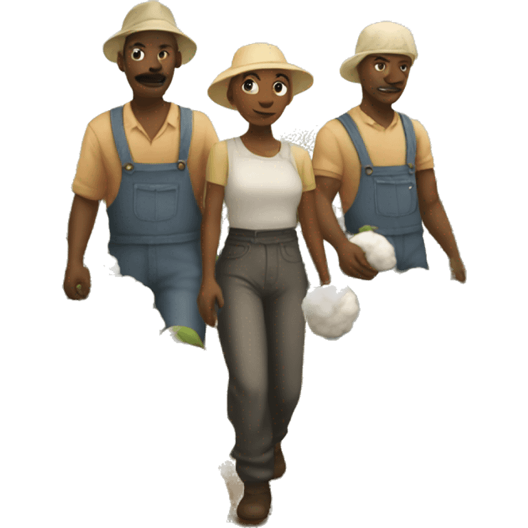 people in a cotton field emoji