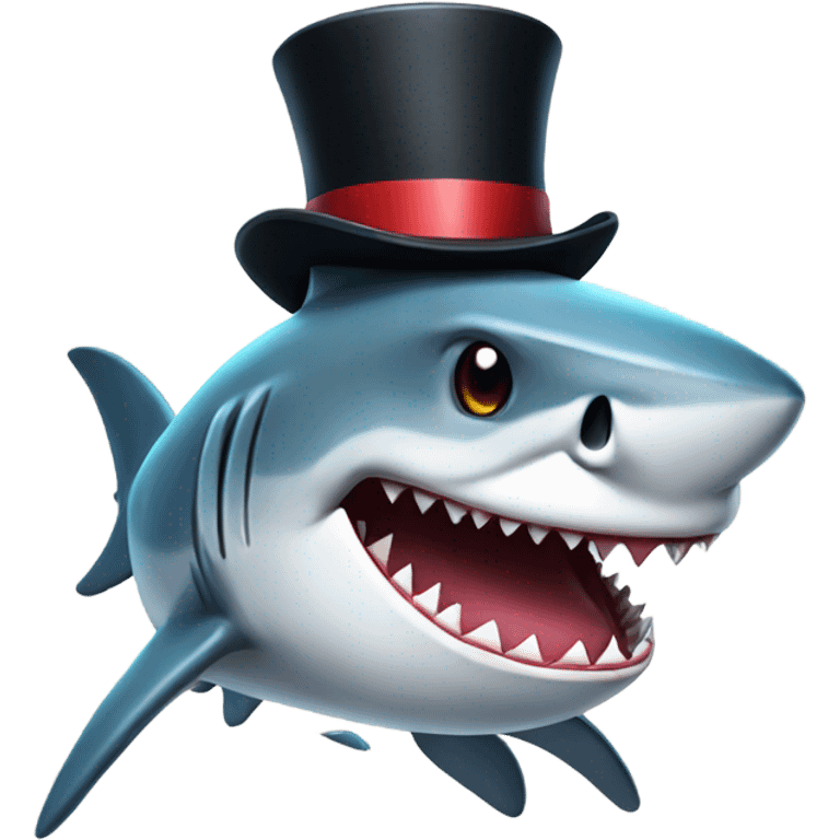 Shark with a top hat emoji