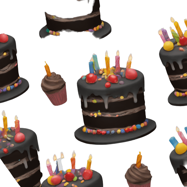 Black birthday cake emoji