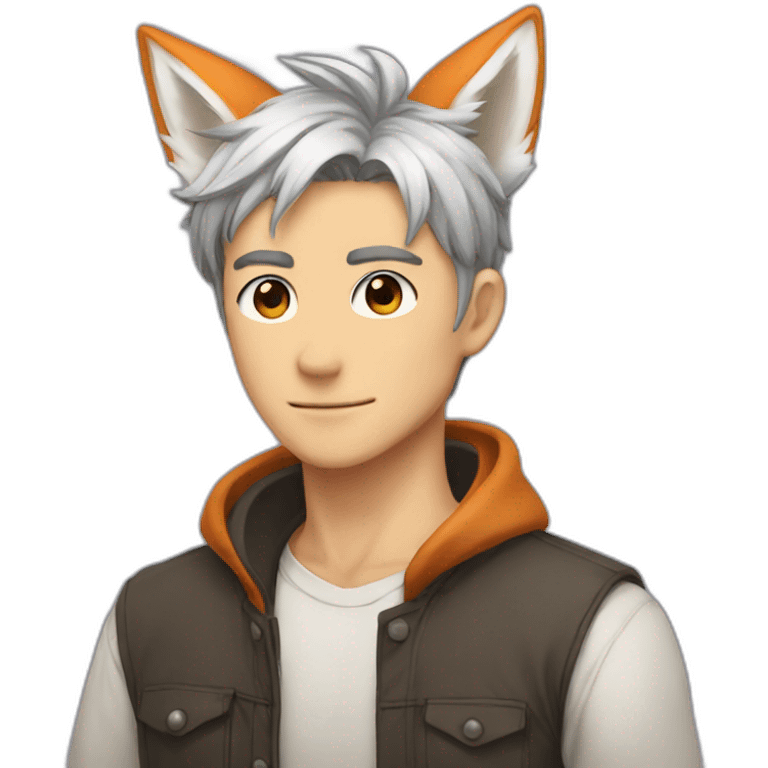 A anime man with fox ears emoji