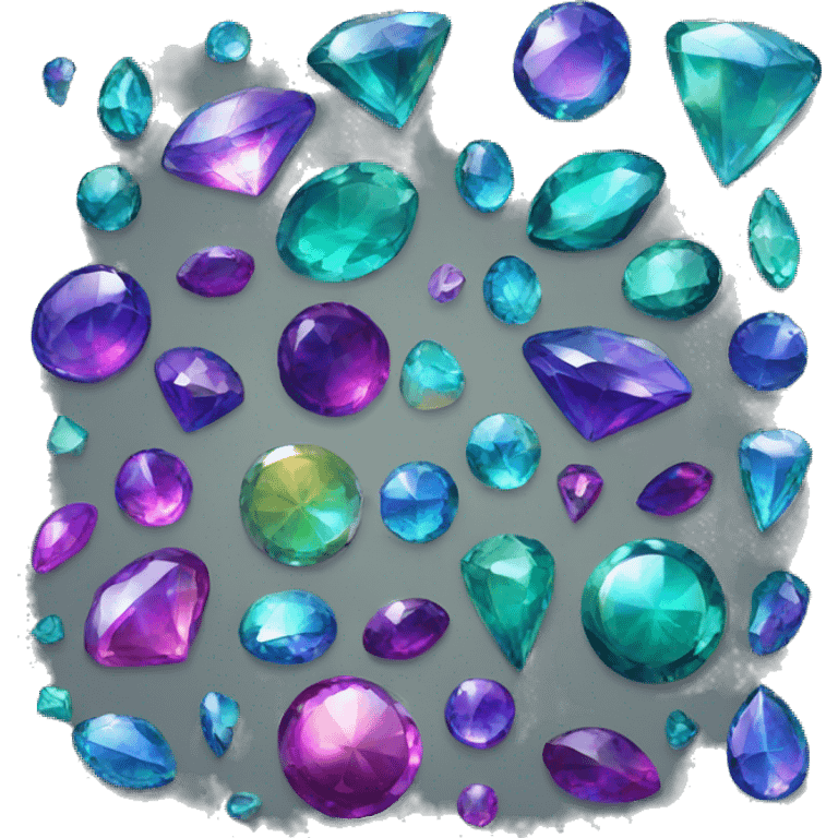 Sparkly glossy jewel toned glass  emoji