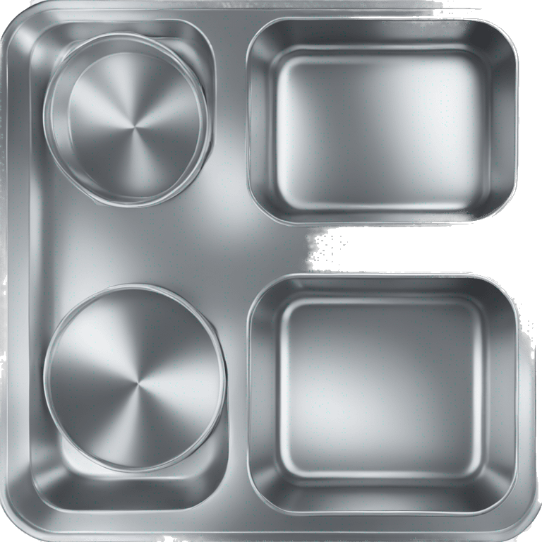 Realistic metallic silver baking pan flat emoji